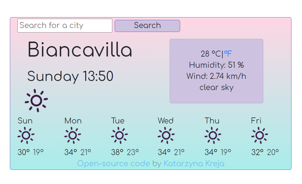 React Weather project